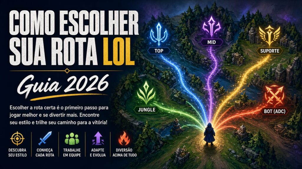 Como escolher sua rota no LOL: guia completo para iniciantes em 2026 como escolher sua rota lol